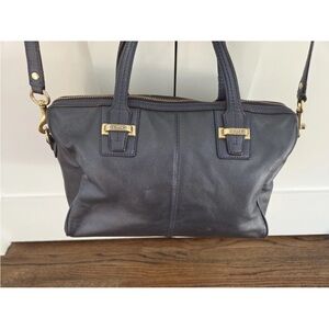 Coach Dark Navy Leather Satchel